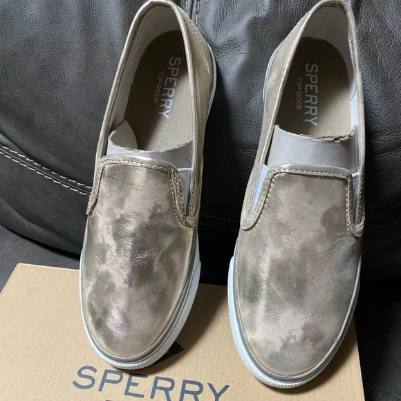 Sperry Gold Women's Slip On Sneakers - Picture 5 of 6